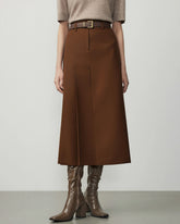 Jupe Midi en Laine en forme de A